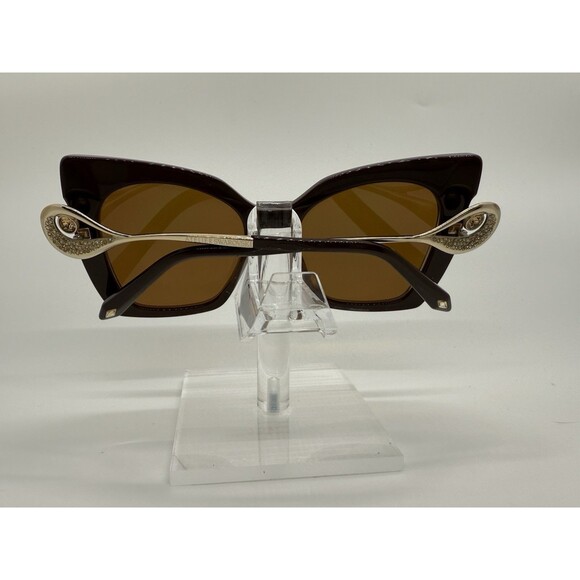 Swarovski Atelier SK271-P 48G Brown Cat Eye Sunglasses Frame 53-18-140 Italy COA - Picture 3 of 14